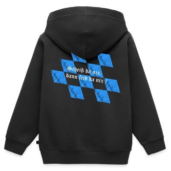 Scheiß da nix - Kinder Premium Organic Zip Hoodie - Schwarz - Hinten - AI Model Kid Male (0cm)