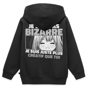 Je Ne Suis Pas Bizarre, Je Suis Juste Plus Créatif - Sweat Premium à capuche zippé enfant bio - noir - Dos - AI Model Kid Male (0cm)