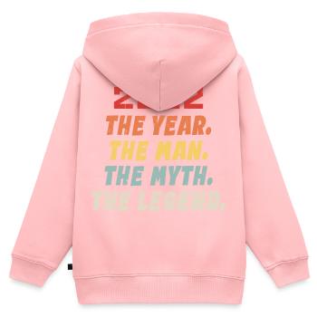 Geburtstagsgeschenk 2022, Geborene Legenden 2022 - Kinder Premium Organic Zip Hoodie - Rosa - Hinten - AI Model Kid Female (0cm)