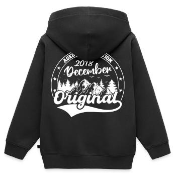 Dezember 2018 Geburtstag Dezember 2018 Dezember - Kinder Premium Organic Zip Hoodie - Schwarz - Hinten - AI Model Kid Male (0cm)