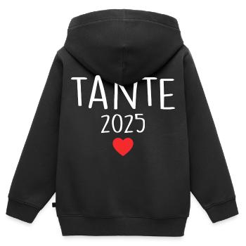 Ich werde eine Tante sein - eine zukünftige Tante - Kinder Premium Organic Zip Hoodie - Schwarz - Hinten - AI Model Kid Male (0cm)