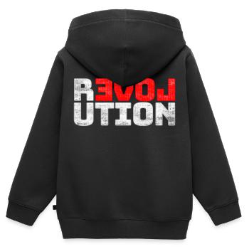 Revolution LOVE - Sweat Premium à capuche zippé enfant bio - noir - Dos - AI Model Kid Male (0cm)