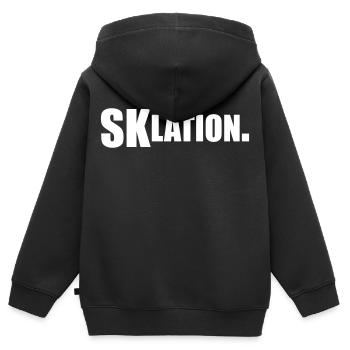Eskalation SKlation sklation | Farbe änderbar - Kinder Premium Organic Zip Hoodie - Schwarz - Hinten - AI Model Kid Male (0cm)