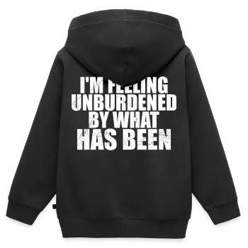 Ich fühle mich unbelastet von dem, was war. - Kinder Premium Organic Zip Hoodie - Schwarz - Hinten - AI Model Kid Male (0cm)