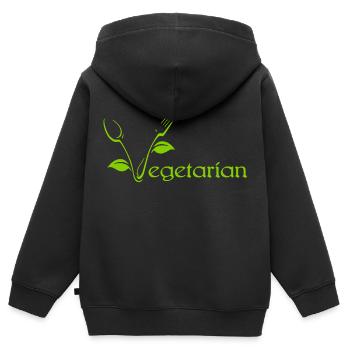 Proud To Be A Vegetarian - Kids Premium Organic Zip-up Hoodie - black - Back - AI Model Kid Male (0cm)