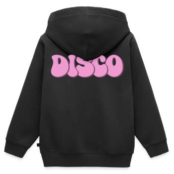 Disco - Kinder Premium Organic Zip Hoodie - Schwarz - Hinten - AI Model Kid Male (0cm)