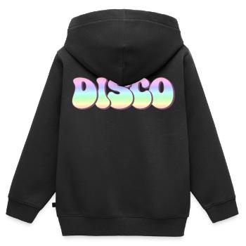 Disco - Kinder Premium Organic Zip Hoodie - Schwarz - Hinten - AI Model Kid Male (0cm)
