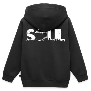 Baseball Soul - Kids Premium Organic Zip-up Hoodie - black - Back - AI Model Kid Male (0cm)