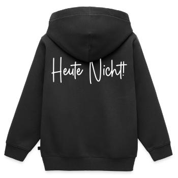 Heute nicht - Kinder Premium Organic Zip Hoodie - Schwarz - Hinten - AI Model Kid Male (0cm)