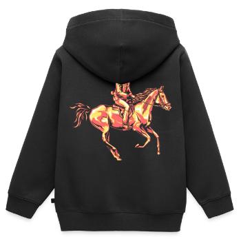 Reiter - Reiten - Pferd - Kinder Premium Organic Zip Hoodie - Schwarz - Hinten - AI Model Kid Male (0cm)
