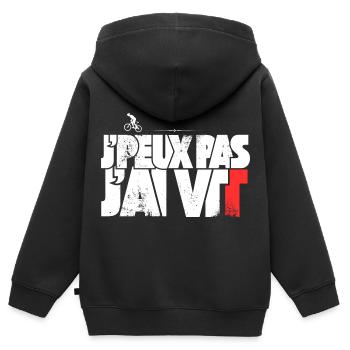 J'peux pas j'ai VTT - Sweat Premium à capuche zippé enfant bio - noir - Dos - AI Model Kid Male (0cm)