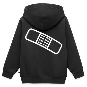 Pflaster - Kinder Premium Organic Zip Hoodie - Schwarz - Hinten - AI Model Kid Male (0cm)