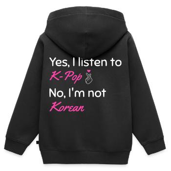 K-Pop koreanisch korea-popmusik Kpop Geschenk - Kinder Premium Organic Zip Hoodie - Schwarz - Hinten - AI Model Kid Male (0cm)