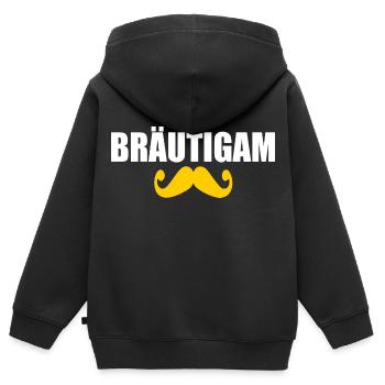 bräutigam - Kinder Premium Organic Zip Hoodie - Schwarz - Hinten - AI Model Kid Male (0cm)