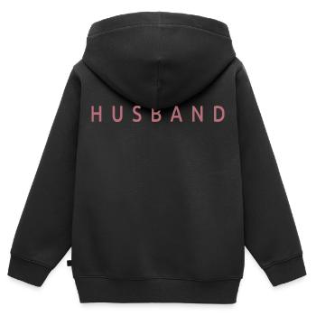 Husband - Married Men Gift Matching Outfit - Kids Premium Organic Zip-up Hoodie - black - Back - AI Model Kid Male (0cm)
