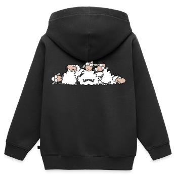 schlafende Schafe - Kinder Premium Organic Zip Hoodie - Schwarz - Hinten - AI Model Kid Male (0cm)