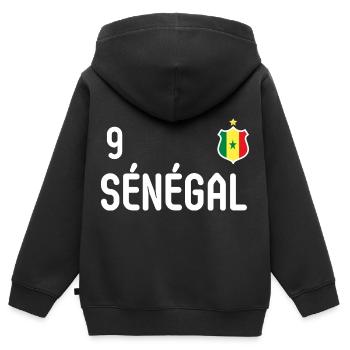 Senegalesische Nationalmannschaft - Kinder Premium Organic Zip Hoodie - Schwarz - Hinten - AI Model Kid Male (0cm)