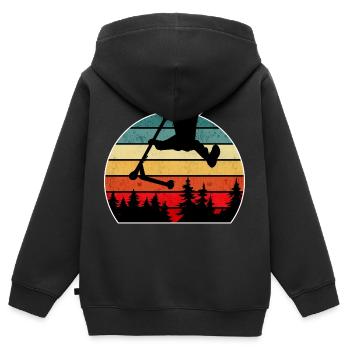 Escooter Scooter Stunt - Kinder Premium Organic Zip Hoodie - Schwarz - Hinten - AI Model Kid Male (0cm)