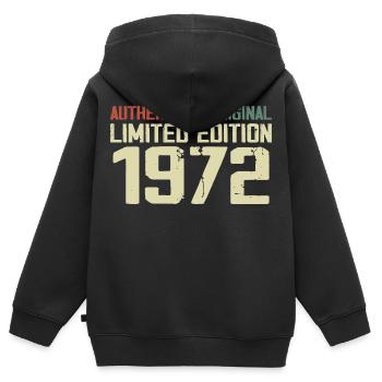 1972 Geburtstagsgeschenk 1972 Jahrgang 1972 Retro - Kinder Premium Organic Zip Hoodie - Schwarz - Hinten - AI Model Kid Male (0cm)