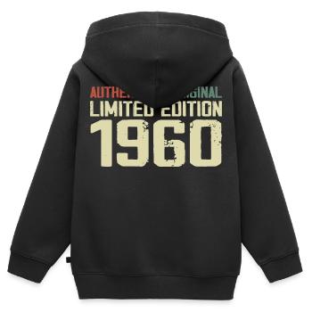 1960 Geburtstagsgeschenk 1960 Jahrgang 1960er Retro - Kinder Premium Organic Zip Hoodie - Schwarz - Hinten - AI Model Kid Male (0cm)
