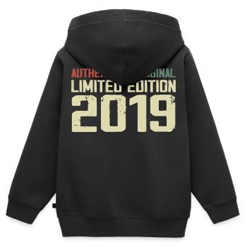 2019 Geburtstagsgeschenk 2019 Jahrgang 2019 Retro - Kinder Premium Organic Zip Hoodie - Schwarz - Hinten - AI Model Kid Male (0cm)