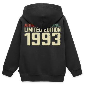 1993 Geburtstagsgeschenk 1993 Jahrgang 1993 Retro - Kinder Premium Organic Zip Hoodie - Schwarz - Hinten - AI Model Kid Male (0cm)