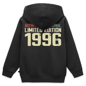 1996 Geburtstagsgeschenk 1996 Jahrgang 1996 Retro - Kinder Premium Organic Zip Hoodie - Schwarz - Hinten - AI Model Kid Male (0cm)