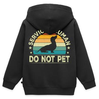 Service Human - Sweat Premium à capuche zippé enfant bio - noir - Dos - AI Model Kid Male (0cm)