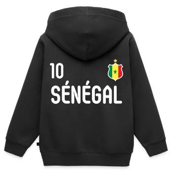 Senegalesische Nationalmannschaft - Kinder Premium Organic Zip Hoodie - Schwarz - Hinten - AI Model Kid Male (0cm)