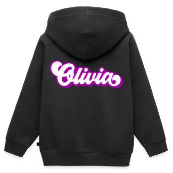 Farben änderbar | Olivia Schöner Mädchen Name - Kinder Premium Organic Zip Hoodie - Schwarz - Hinten - AI Model Kid Male (0cm)