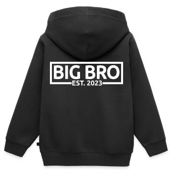 Big Bro Est. 2023 zum Big Brother befördert - Kinder Premium Organic Zip Hoodie - Schwarz - Hinten - AI Model Kid Male (0cm)