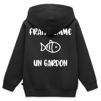Frisch wie eine Kakerlake - Kinder Premium Organic Zip Hoodie - Schwarz - Hinten - AI Model Kid Male (0cm)