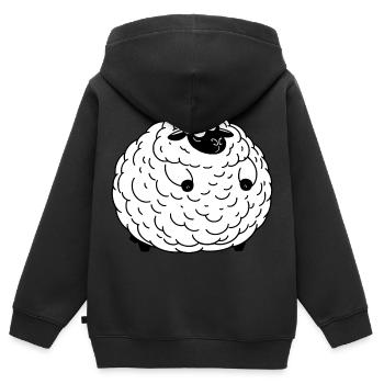 Dickes Schaf - Kinder Premium Organic Zip Hoodie - Schwarz - Hinten - AI Model Kid Male (0cm)