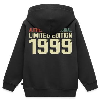 1999 Geburtstagsgeschenk 1999 Jahrgang 1999 Retro - Kinder Premium Organic Zip Hoodie - Schwarz - Hinten - AI Model Kid Male (0cm)