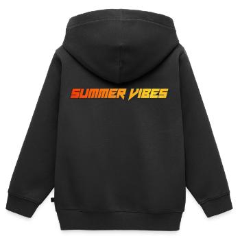 SUMMER VIBES - Sweat Premium à capuche zippé enfant bio - noir - Dos - AI Model Kid Male (0cm)