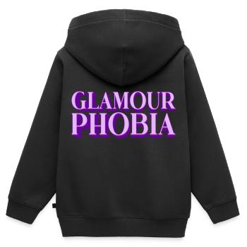 Glamourphobia Glamour Phobie | Les couleurs peuvent être changées - Sweat Premium à capuche zippé enfant bio - noir - Dos - AI Model Kid Male (0cm)