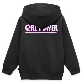 Girl power - Kids Premium Organic Zip-up Hoodie - black - Back - AI Model Kid Male (0cm)