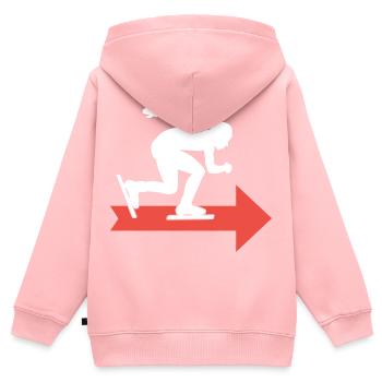 schlittschuh eisschnelllauf shorttrack - Kinder Premium Organic Zip Hoodie - Rosa - Hinten - AI Model Kid Female (0cm)