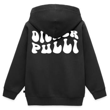 Dicker Pulli - Kinder Premium Organic Zip Hoodie - Schwarz - Hinten - AI Model Kid Male (0cm)