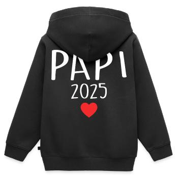 Dad - Future Dad 2025 - Kids Premium Organic Zip-up Hoodie - black - Back - AI Model Kid Male (0cm)