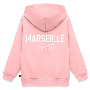 Pulsierendes Marseille - Kinder Premium Organic Zip Hoodie - Rosa - Hinten - AI Model Kid Female (0cm)