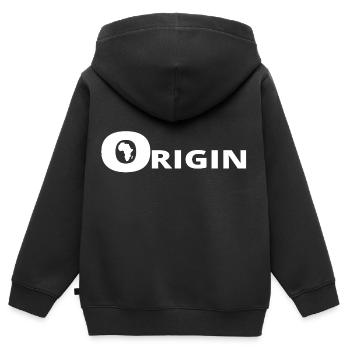 HERKUNFT AFRIKA - Kinder Premium Organic Zip Hoodie - Schwarz - Hinten - AI Model Kid Male (0cm)