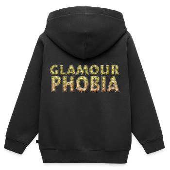 Glamourphobie Glamour Phobie Noble paillettes - Sweat Premium à capuche zippé enfant bio - noir - Dos - AI Model Kid Male (0cm)