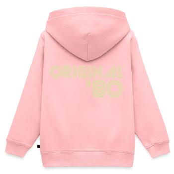 1980 - Kinder Premium Organic Zip Hoodie - Rosa - Hinten - AI Model Kid Female (0cm)