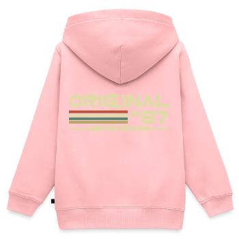 1987 - Kinder Premium Organic Zip Hoodie - Rosa - Hinten - AI Model Kid Female (0cm)