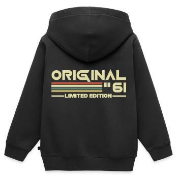 1961 - Sweat Premium à capuche zippé enfant bio - noir - Dos - AI Model Kid Male (0cm)