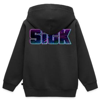 Sick sick SICK Design - Kinder Premium Organic Zip Hoodie - Schwarz - Hinten - AI Model Kid Male (0cm)