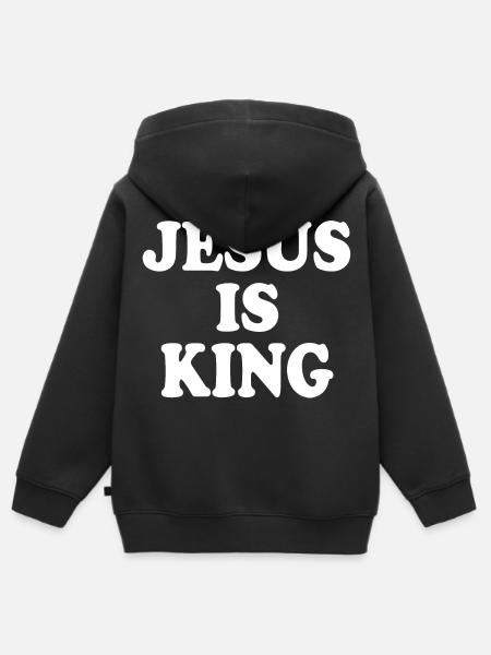 Jesus is king - Kinder Premium Organic Zip Hoodie - Schwarz