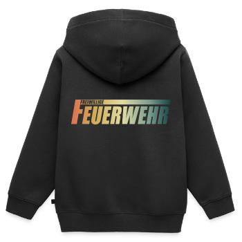 Freiwillige Feuerwehr - Kinder Premium Organic Zip Hoodie - Schwarz - Hinten - AI Model Kid Male (0cm)