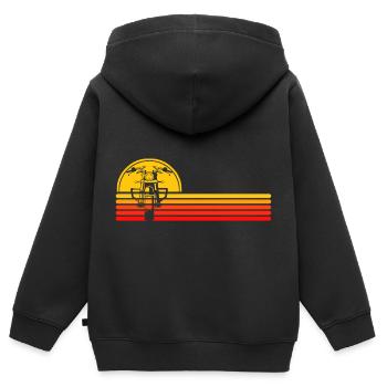 Motocycliste De Motos De Chopper - Sweat Premium à capuche zippé enfant bio - noir - Dos - AI Model Kid Male (0cm)